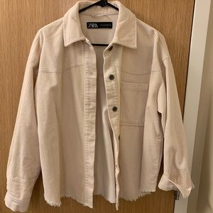 Zara corduroy cream light jacket worn once size M